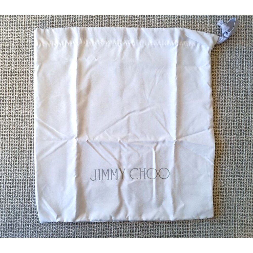 JIMMY CHOO Authentic Drawstring dust bag Shoes  | White 13.5” x 14"